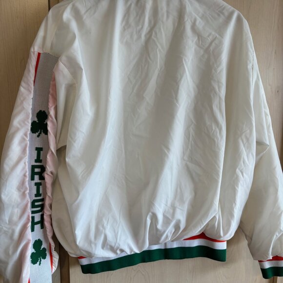 Vintage Ireland King Louie Jacket Adult L/XL White Pro Fit Bomber Nylon Shell - Picture 6 of 8